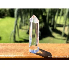 Pointe fine en Cristal de roche : 6,3 cm - 65 g. Pour méditation, grille de cristaux, lithothérapie, séances énergétiques.