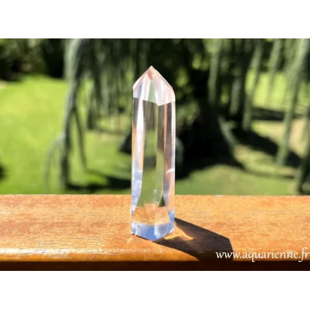 Pointe fine en Cristal de roche : 6,3 cm - 65 g. Pour méditation, grille de cristaux, lithothérapie, séances énergétiques.