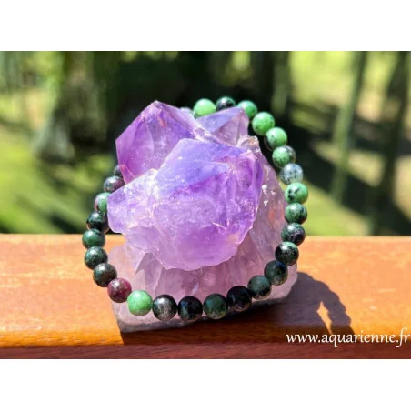 Bracelet Rubis Zoïsite, boules de 6 mm – Découvrez les bienfaits de la pierre rubis zoïsite à votre poignet.