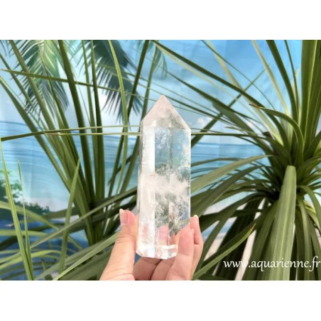 Cristal de roche – Pointe Cristal Maître 14 cm · Énergie et Lumière