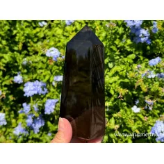 Pointe de Quartz fumé de Madagascar 14 cm – Ancrage, protection. Pièce unique.