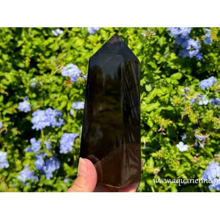 Pointe de Quartz fumé de Madagascar 14 cm – Ancrage, protection. Pièce unique.