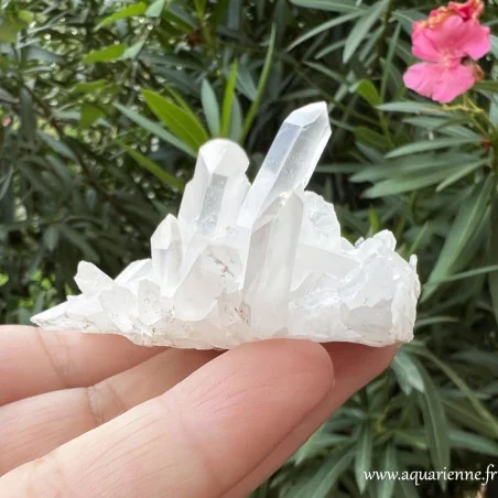 Druse de cristal de roche de Madagascar, pierre brute de 72g. Clarifie le mental, élève les vibrations. Pièce unique.