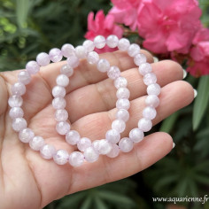 Bracelet perles boules de Kunzite du Brésil de qualité AA+ (excellente). Harmonie et tendresse.