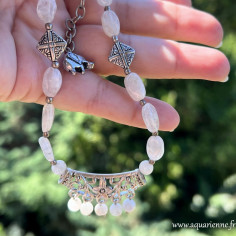 Collier ethnique indien en Pierre de Lune – Intuition & Harmonie