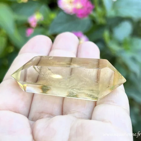 Pointe double de Citrine naturelle de Madagascar. Cristal solaire pour la joie et la prospérité. Pièce unique.