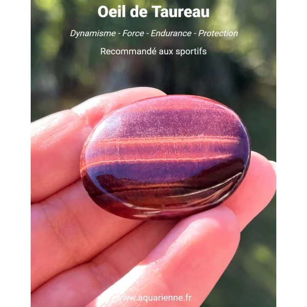 Les vertus de l'Œil de Tigre rouge ou Œil de Taureau en lithothérapie.