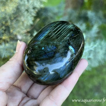 Pour ceux qui œuvrent dans la relation d'aide et de soutien, grand galet de Labradorite de Madagascar.