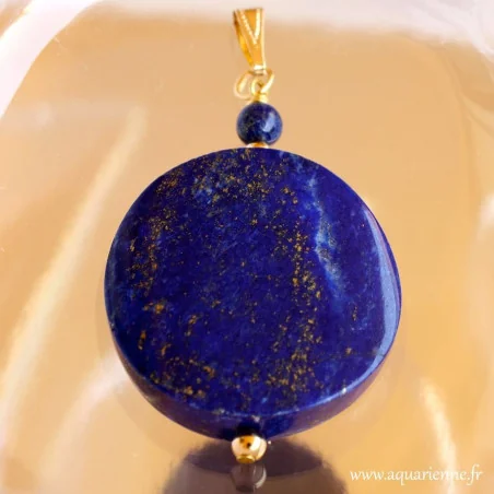 bijou création Aquarienne lapis-lazuli Afghan et plaqué or. Affirmation de soi, intuition, sagesse intérieure.