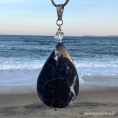 Pendentif Sodalite Accord Intérieur Goutte n°01 – vue d’ensemble