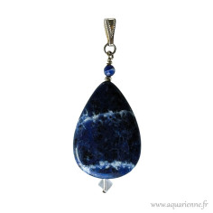 Pendentif Sodalite Accord Intérieur Goutte n°02 – bijou création Aquarienne, pièce unique.