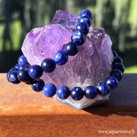 Bracelet Sodalite du Brésil, boules 8 mm qualité AA