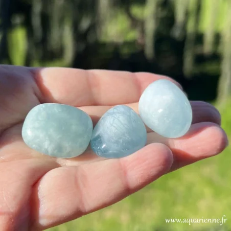 Lot de pierres roulées Aigue Marine qualité AA Aquarienne Boutique