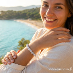 Porter ce bracelet en Howlite aide à dissiper colère, tension et anxiété.