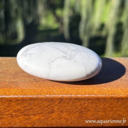 pierre howlite blanche galet poli pour méditation et relaxation