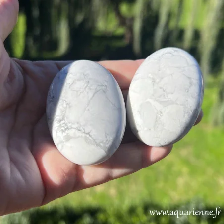 galet howlite blanche 60 mm Aquarienne Boutique lithothérapie
