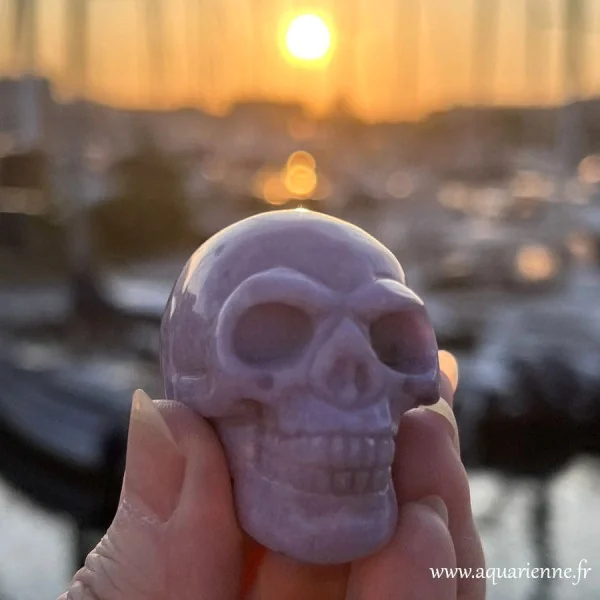 Yasmina - Crâne de 52 mm en Lépidolite est en attente de sa Gardienne.