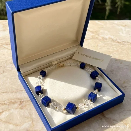 collier cosmique pierres naturelles bijou elegant lapis lazuli - idee cadeau