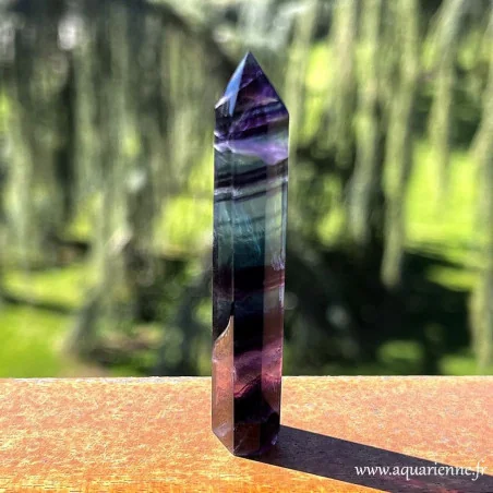 pointe fine fluorite rainbow AAA polie nuances violet vert