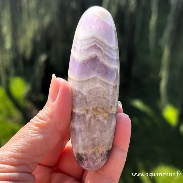 baguette massage améthyste rubanée 10 cm Madagascar