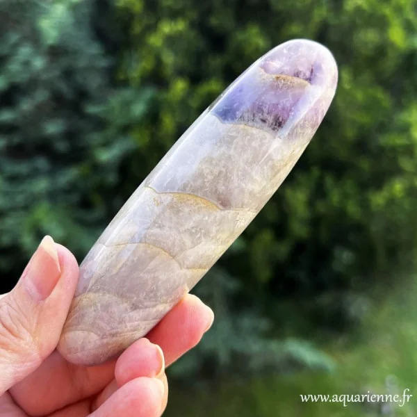 baguette massage améthyste rubanée pierre naturelle 182g