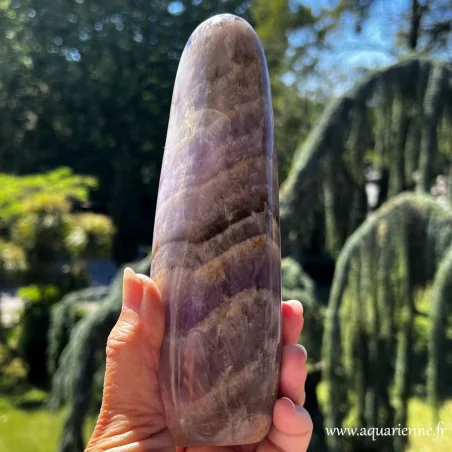 Améthyste rubanée naturelle avec Quartz fumé et Quartz blanc