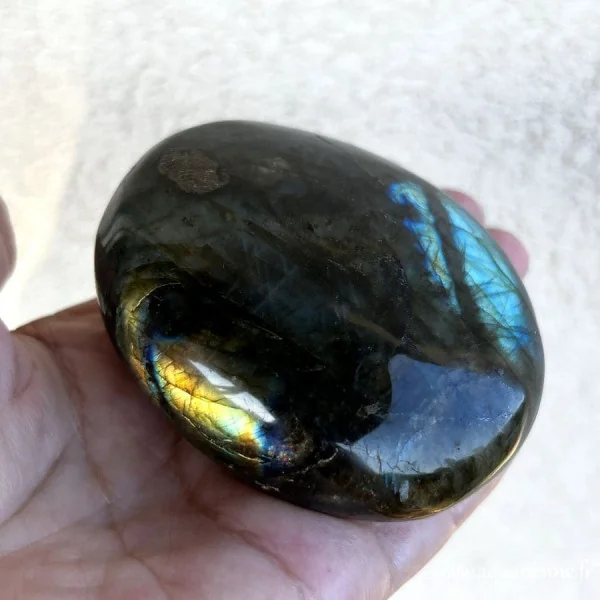 Galet de Labradorite avec inclusions et lignes naturelles internes - 318g|83mm - Protection - Intuition