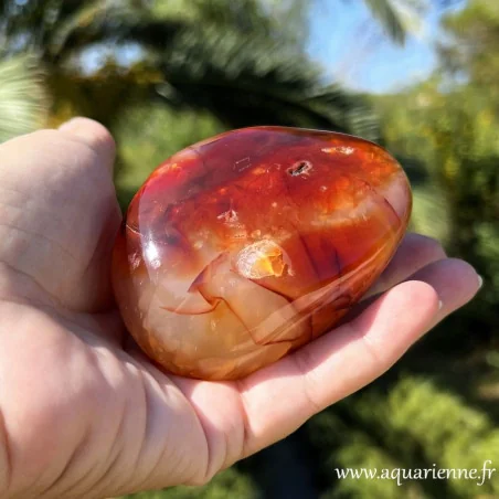 Galet poli de Cornaline naturelle Aquarienne Boutique