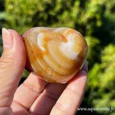 Galet poli main de Cornaline naturelle de Madagascar - Pièce unique de 185g