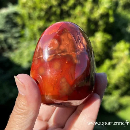 Galet de Cornaline naturelle de Madagascar poli main - Pièce unique 333 g