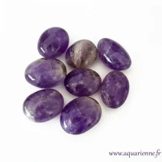Lot de 8 galets Améthyste et Améthyste rubanée de Madagascar – 600 g