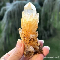 Quartz céleste doré de Madagascar spécimen brut unique 175 g |10 cm