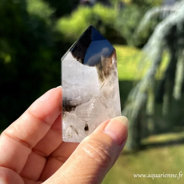 Quartz Fantôme Morion - Pointe Isis - 6,7 cm