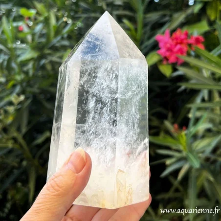 Cristal de roche de Madagascar pointe cristal générateur 14 cm | 965 g pièce unique