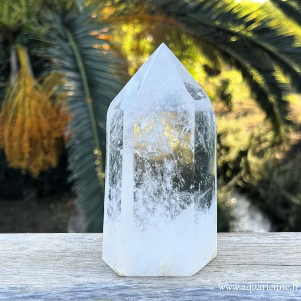 Quartz clair pointe cristal générateur pièce unique de 14 cm de haut et 965 g - pièce unique telle que sur les photos