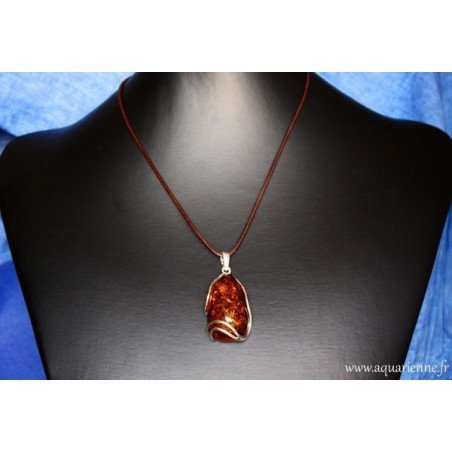 Pendentif Argent 925 et Ambre