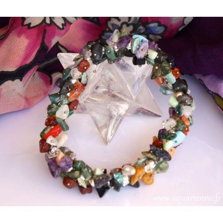 Bracelet chips multi pierres