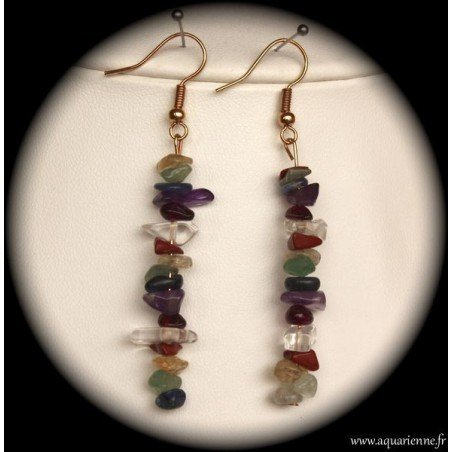 Boucles d'Oreilles Chips Multi Pierres