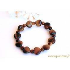 Bracelet Coeurs en Œil de Tigre