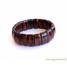 Bracelet Œil de Taureau, constitué de plaquettes. Élastique, il s'adapte à votre poignet pour homme ou femmes.