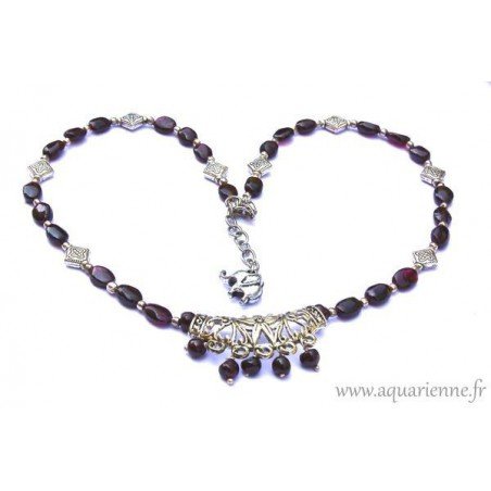 Collier "Mogra" en pierre de Grenat