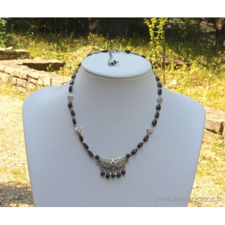 Collier "Mogra" en pierre de Grenat