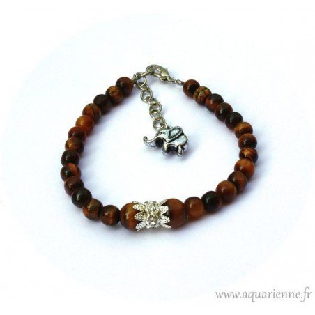 Parure Bijoux Maharani : Collier + Boucles d'Oreilles + Bracelet en Œil de Tigre