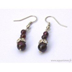 Boucles dOreilles Grenat rouge "Maharani"