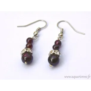Boucles dOreilles Grenat rouge "Maharani"