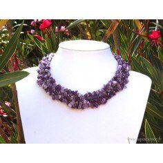 Collier ras-de-cou en Améthyste