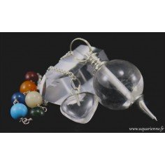 Pendule Sephoroton en Cristal de Roche avec Chainette 7 Chakras