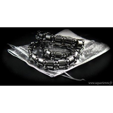 Bracelet en Hématite, Boules et Plaquettes