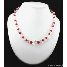 Collier "Joie de Vivre" en Cornaline et Cristal de Roche