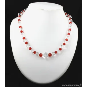 Collier "Joie de Vivre" en Cornaline et Cristal de Roche